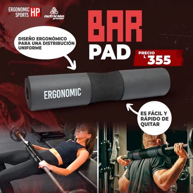 Bar pad es una almohadilla para hacer pesas con diseño ergonómico para una distribución uniforme del peso en los hombros, alivia la presión del cuello mientras que haces sentadillas o comodidad al hacer levantamientos pelvicos. Es fácil y rápido de quitar de cualquier tamaño de barra con un largo de 45cm.🤩😎

#ergonomicsport #comfort #fitness #gym #workout